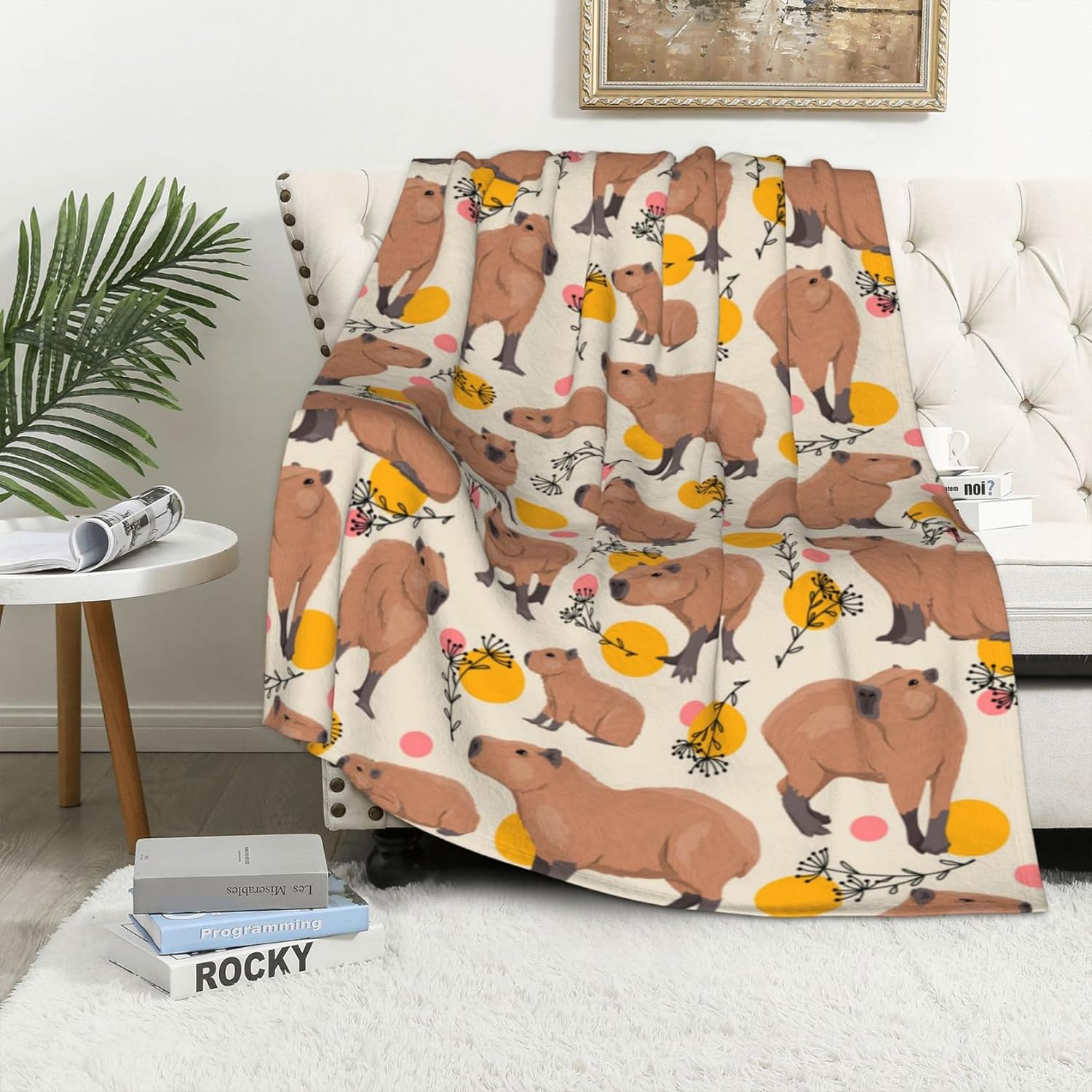 Capybara Cartoon Cute Flannel Blanket - Soft Lightweight Throw For All Seasons And Air Conditioned Rooms I.1343609798 - View #4