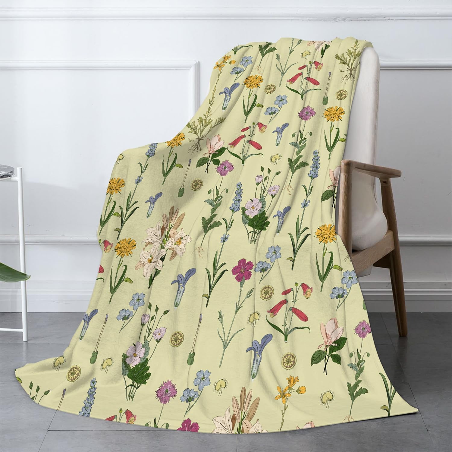 JXNUO Floral Blanket for Women Men, Comfy Aesthetic Warming Blanket for