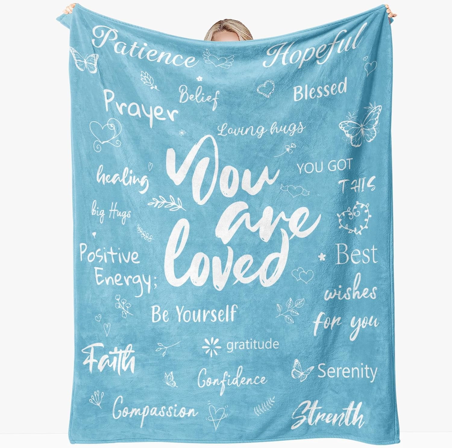 JXNUO Get Well Soon Gifts for Women Men, Sympathy Blanket Inspirational