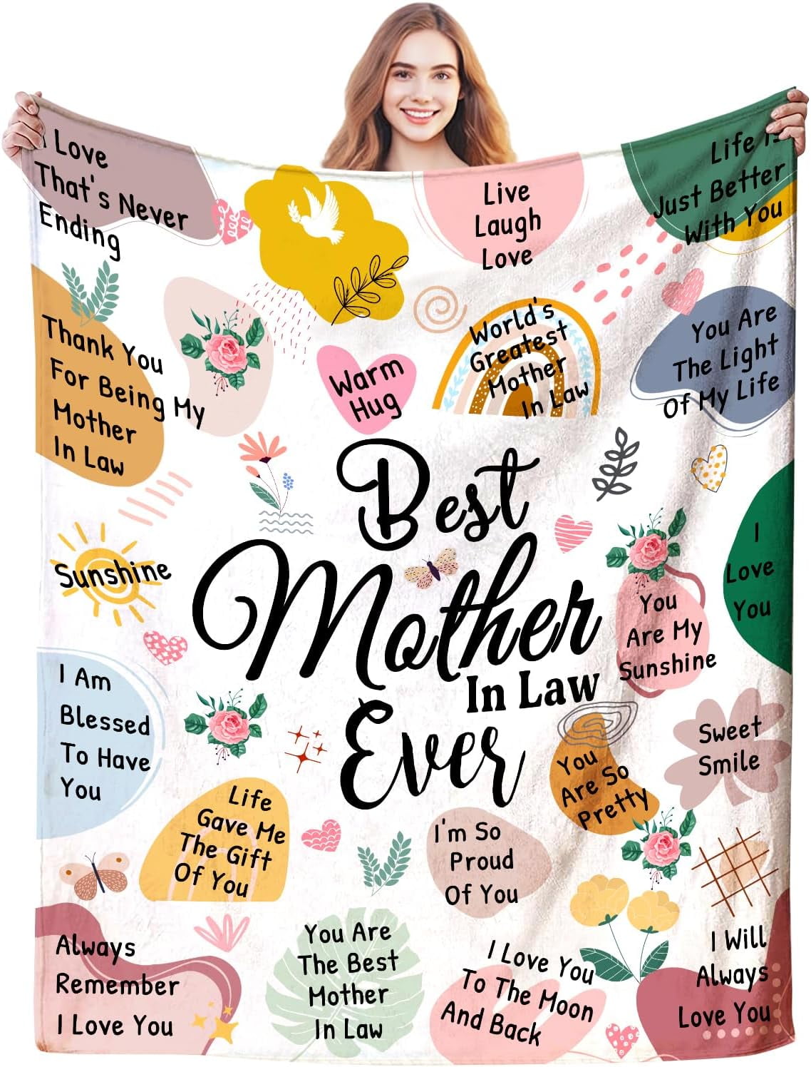 JXNUO Gifts for Mother in Law Blanket from Daughter in Law,Birthday