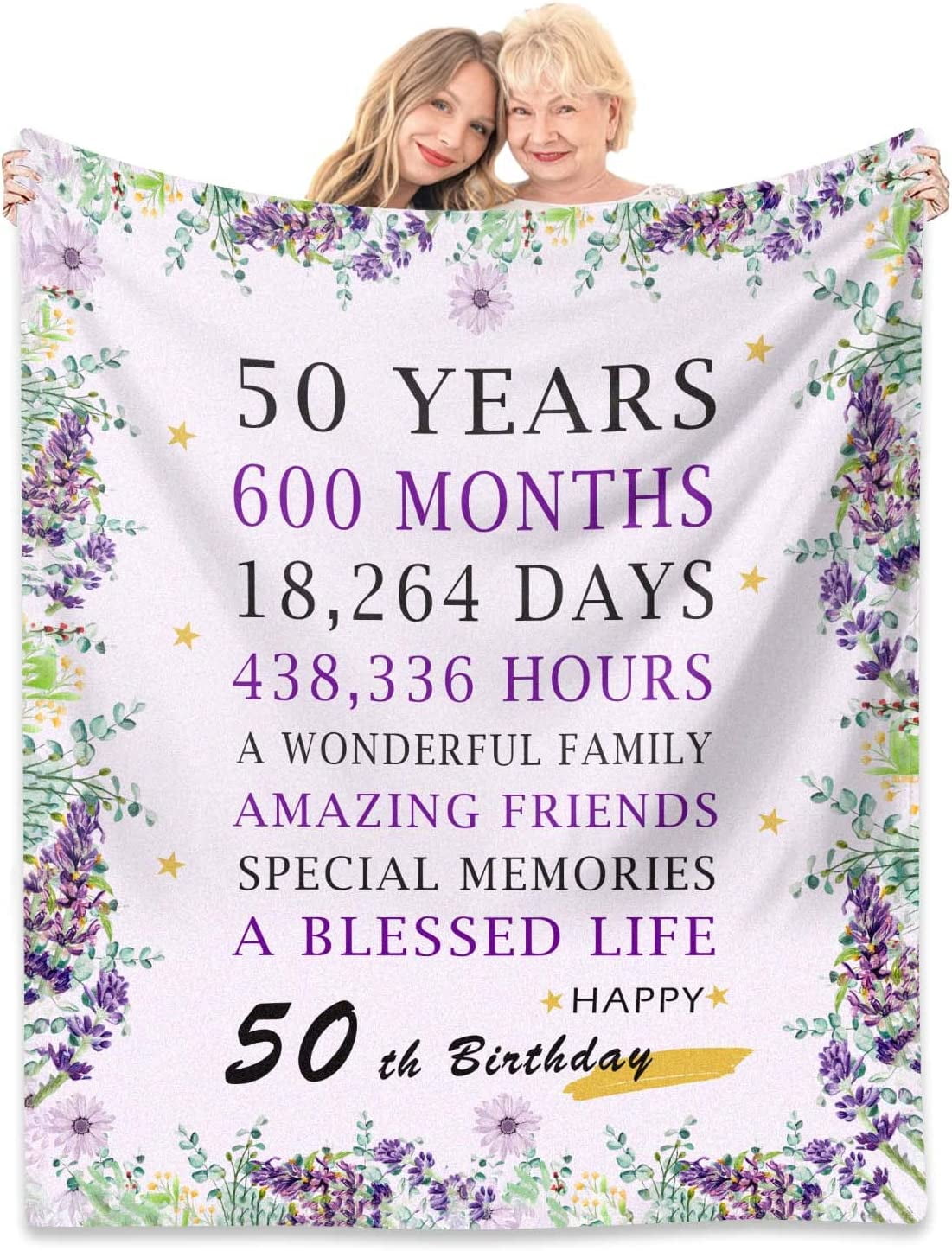 Gifts For Sister 50th Birthday Gifts For Women Blanket, 50th