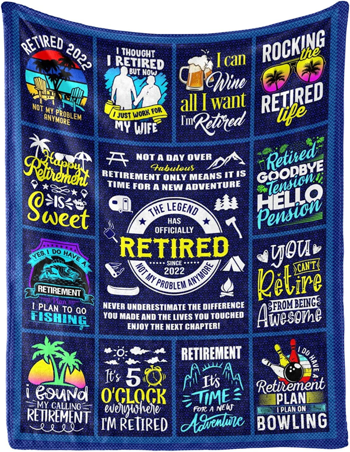 JXNUO Happy Retirement Gifts Blanket for Men Retirement Appreciation