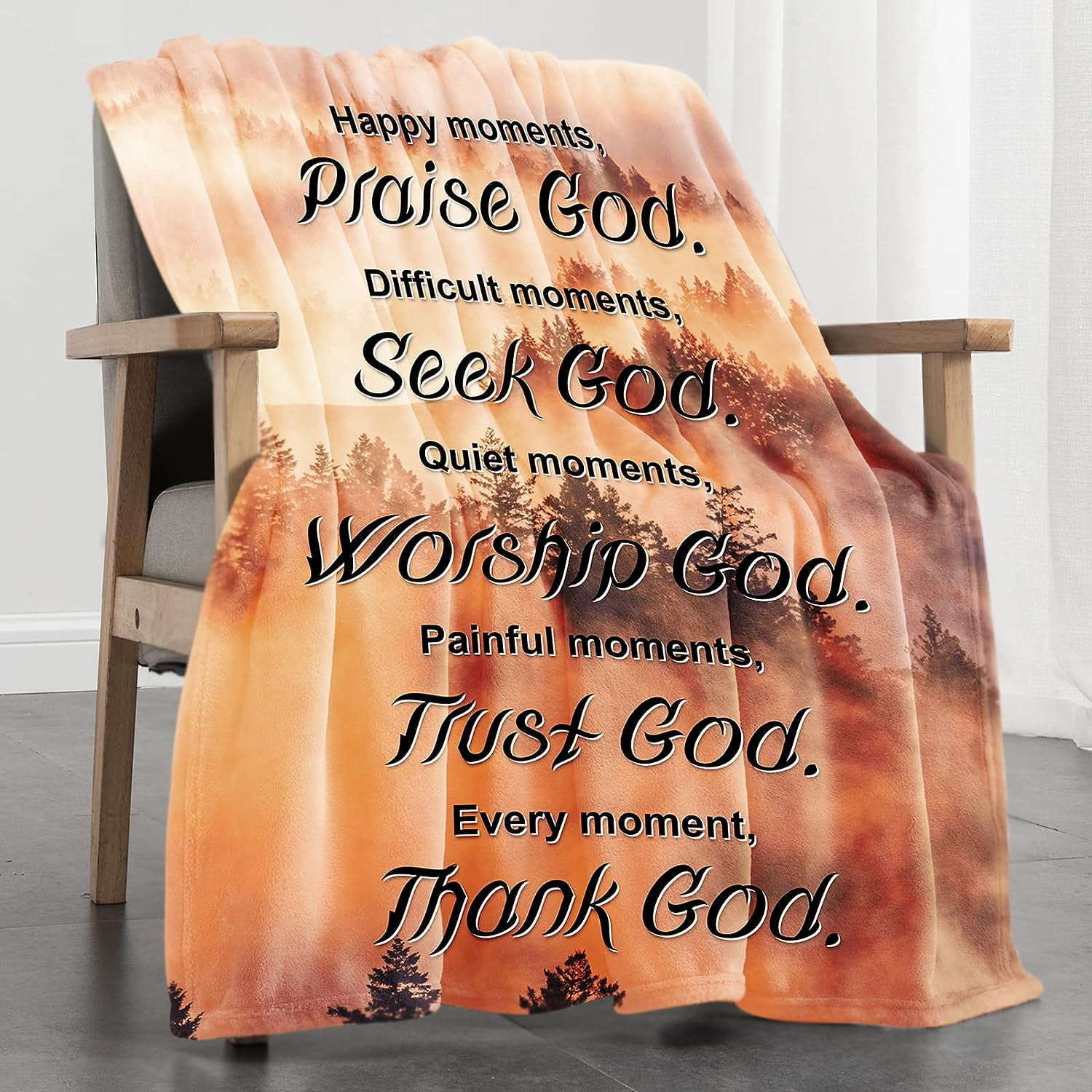 JXNUO Healing Spiritual Blanket Gifts, Christian Bible Verse Throws