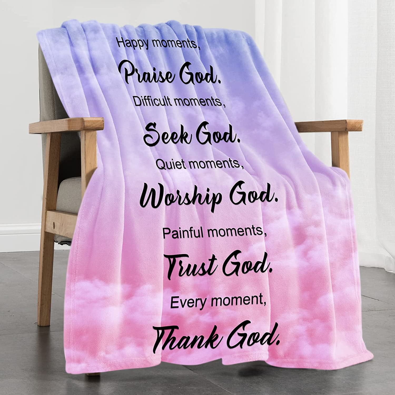 JXNUO Healing Spiritual Blanket Gifts, Christian Bible Verse Throws
