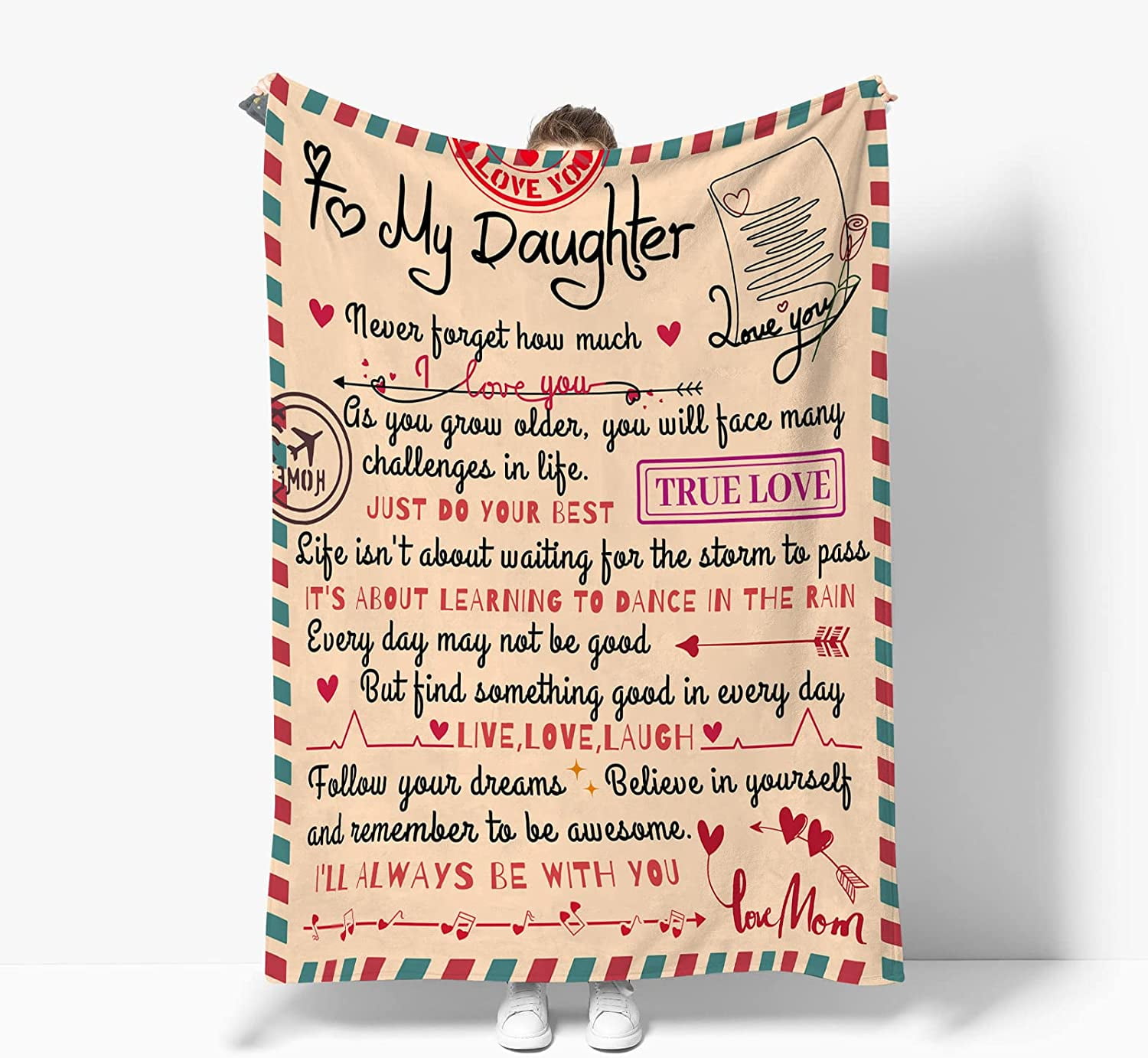 JXNUO I Love You Gifts Blanket, 100 Languages Blanket Gifts for Mom