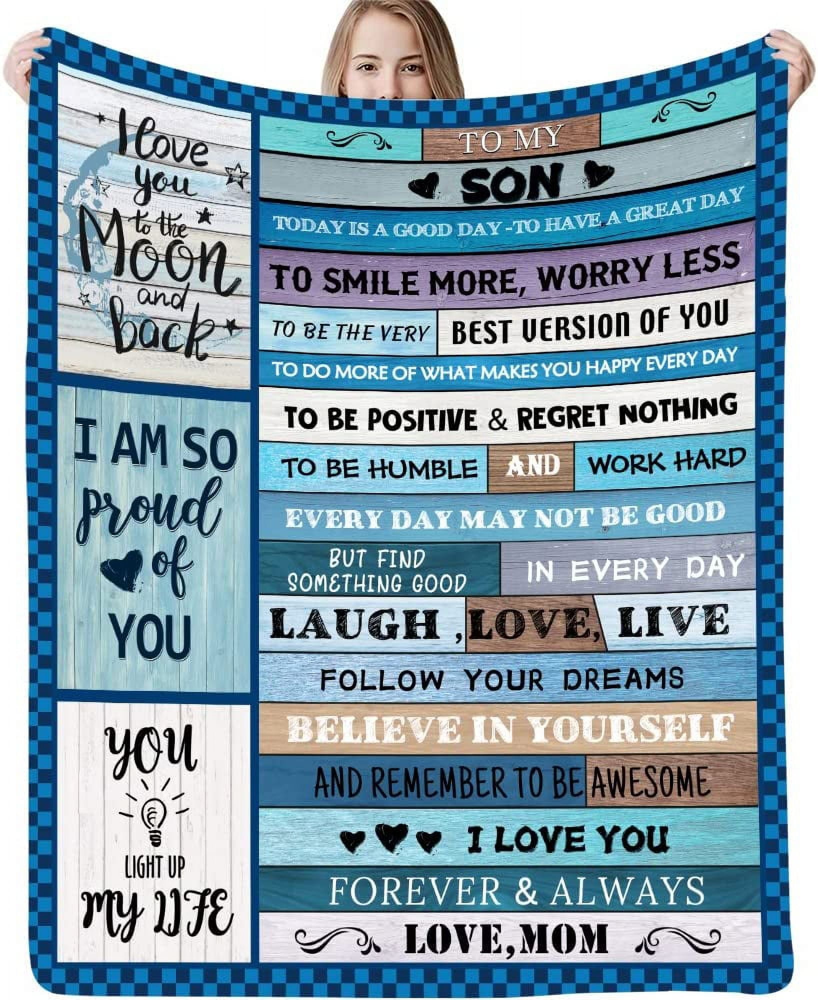 JXNUO to My Son Blanket from Mom Ultra Soft Lightweight Blanket with
