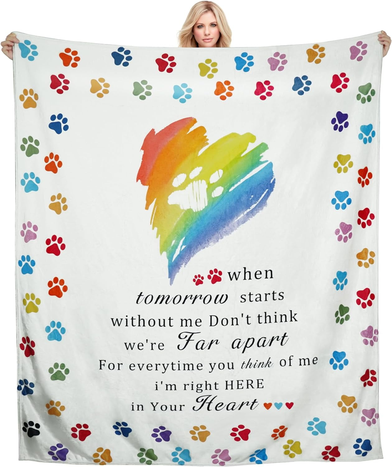 JXNUO Pet Memorial Blanket - Rainbow Bridge Pet Memorial Gifts