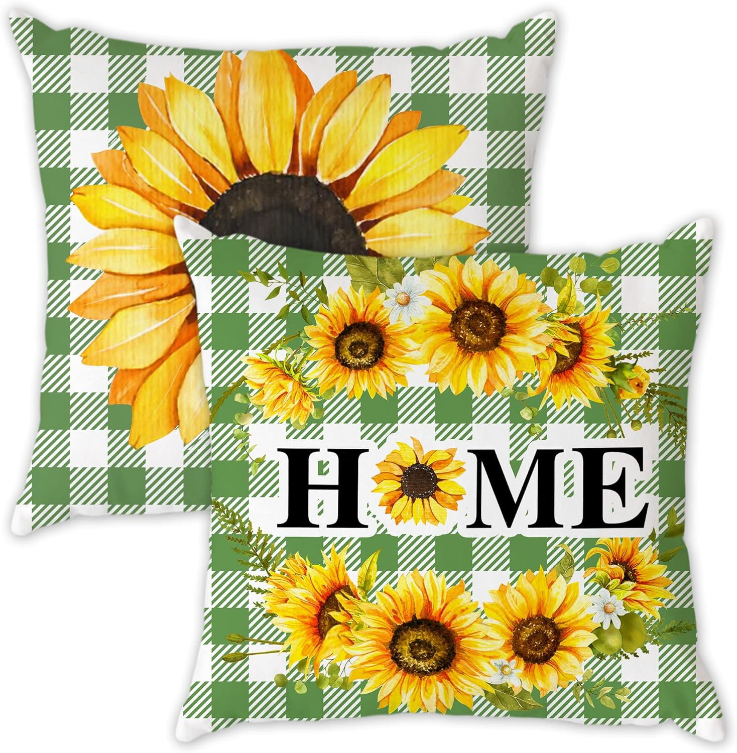 JXNUO Sunflower Pillow Cover Blue Yellow Decorative Throw Pillow Case