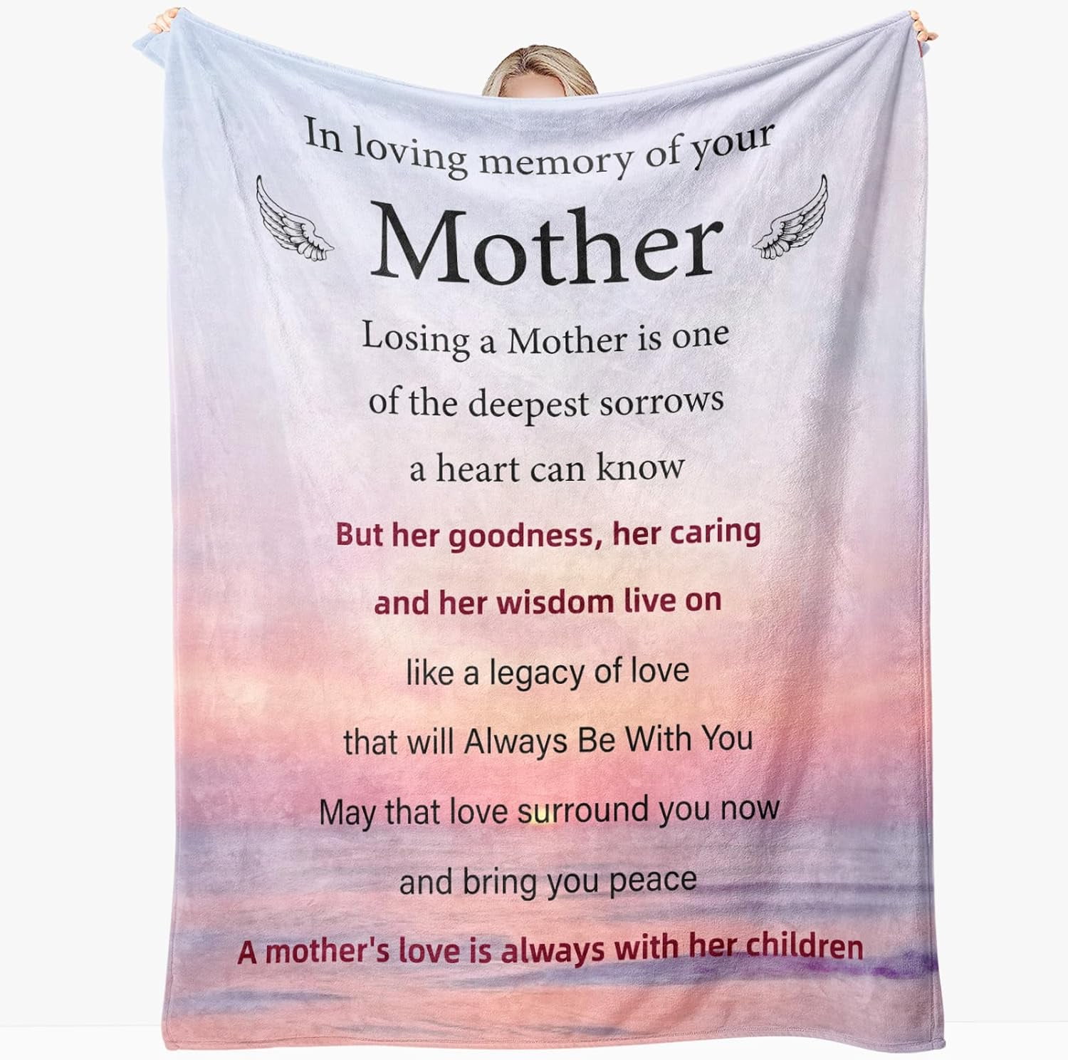 JXNUO Sympathy Gifts for Loss of Mother, Sympathy Blanket Memorial