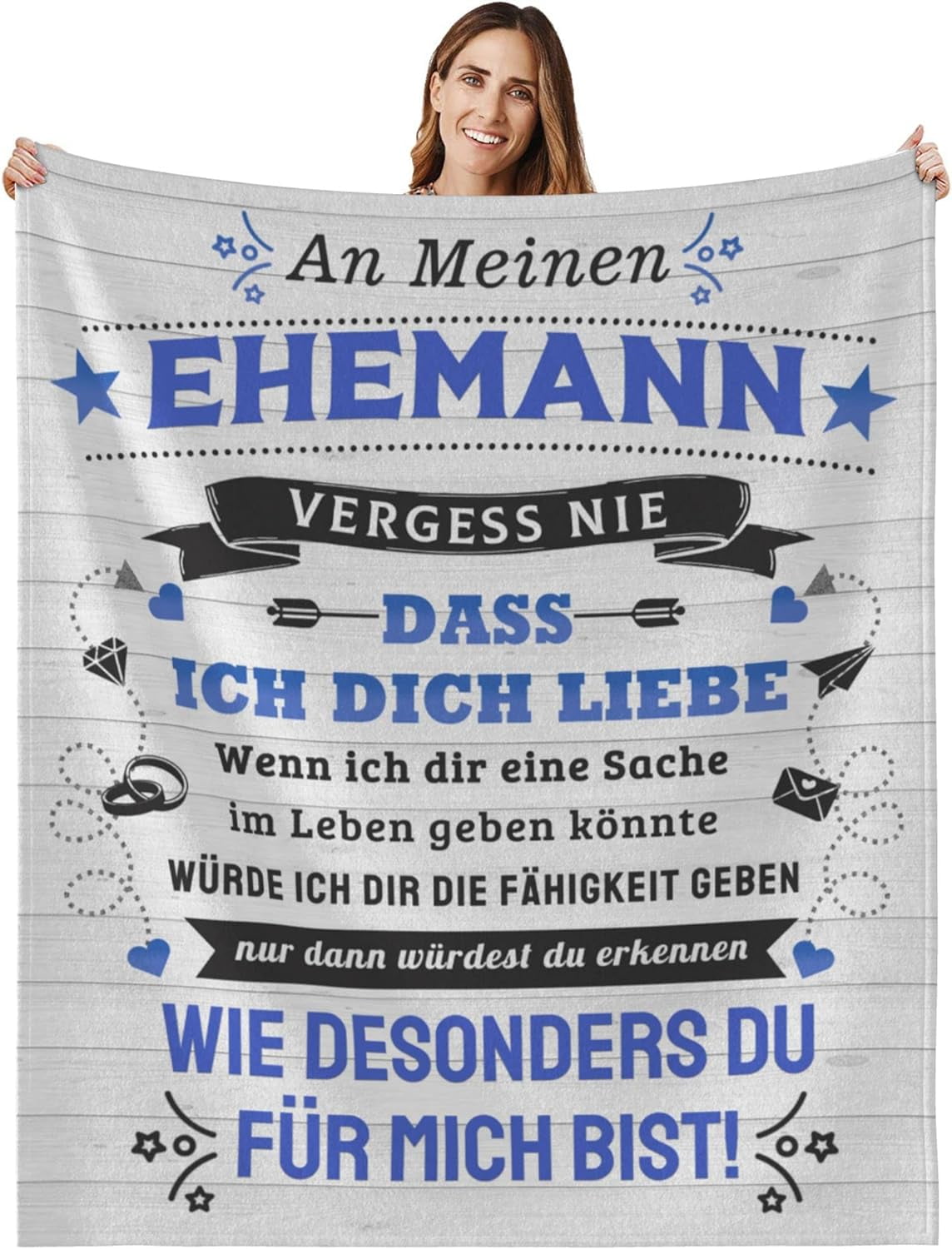 To My Husband Never Forget That I Love You Fleece Blanket Sherpa