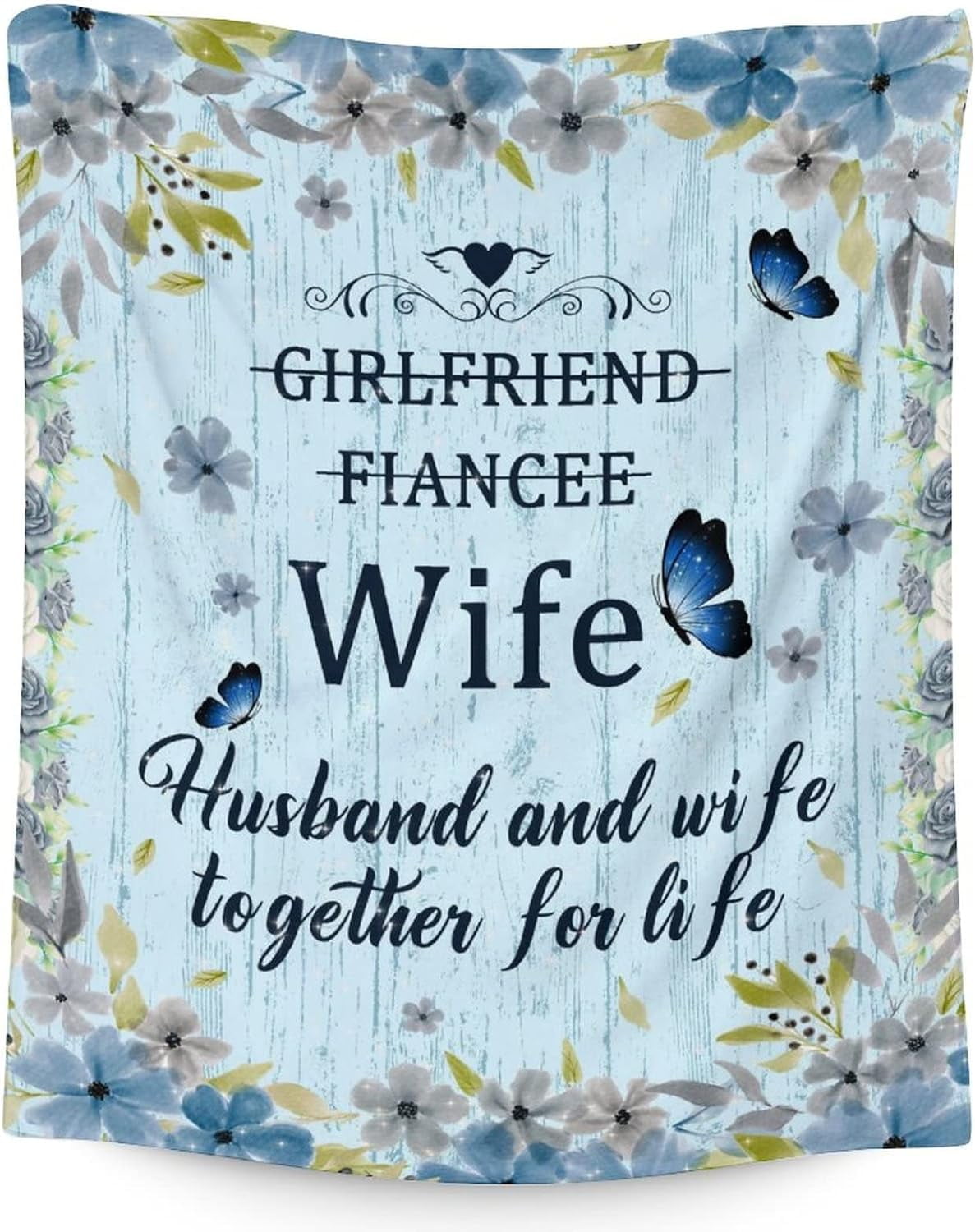 JXNUO Wedding Throw Blanket Soft, Fuzzy Warm Marriage Prayer Blankets for Bride, Groom