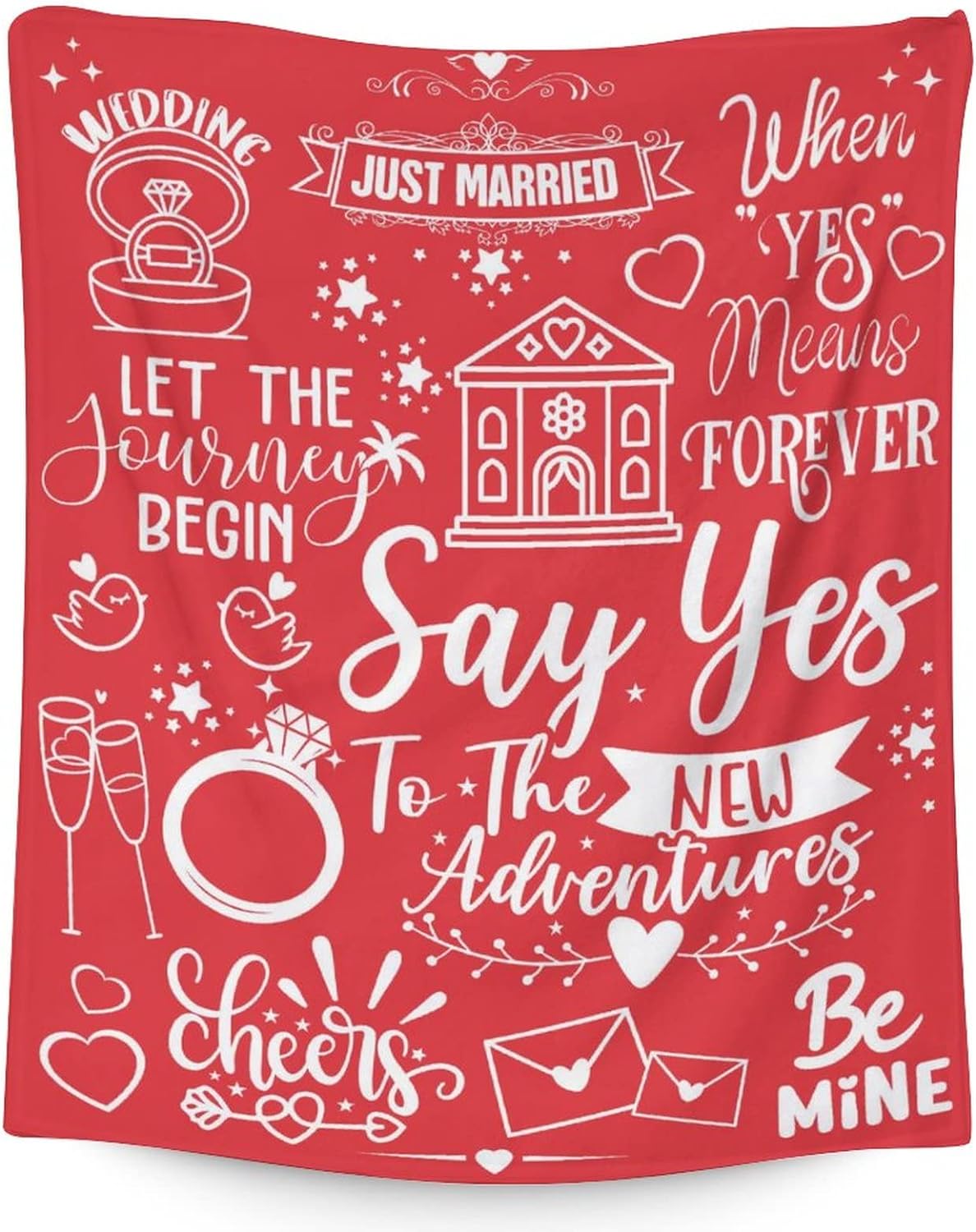 JXNUO Wedding Throw Blanket Soft, Fuzzy Warm Marriage Prayer