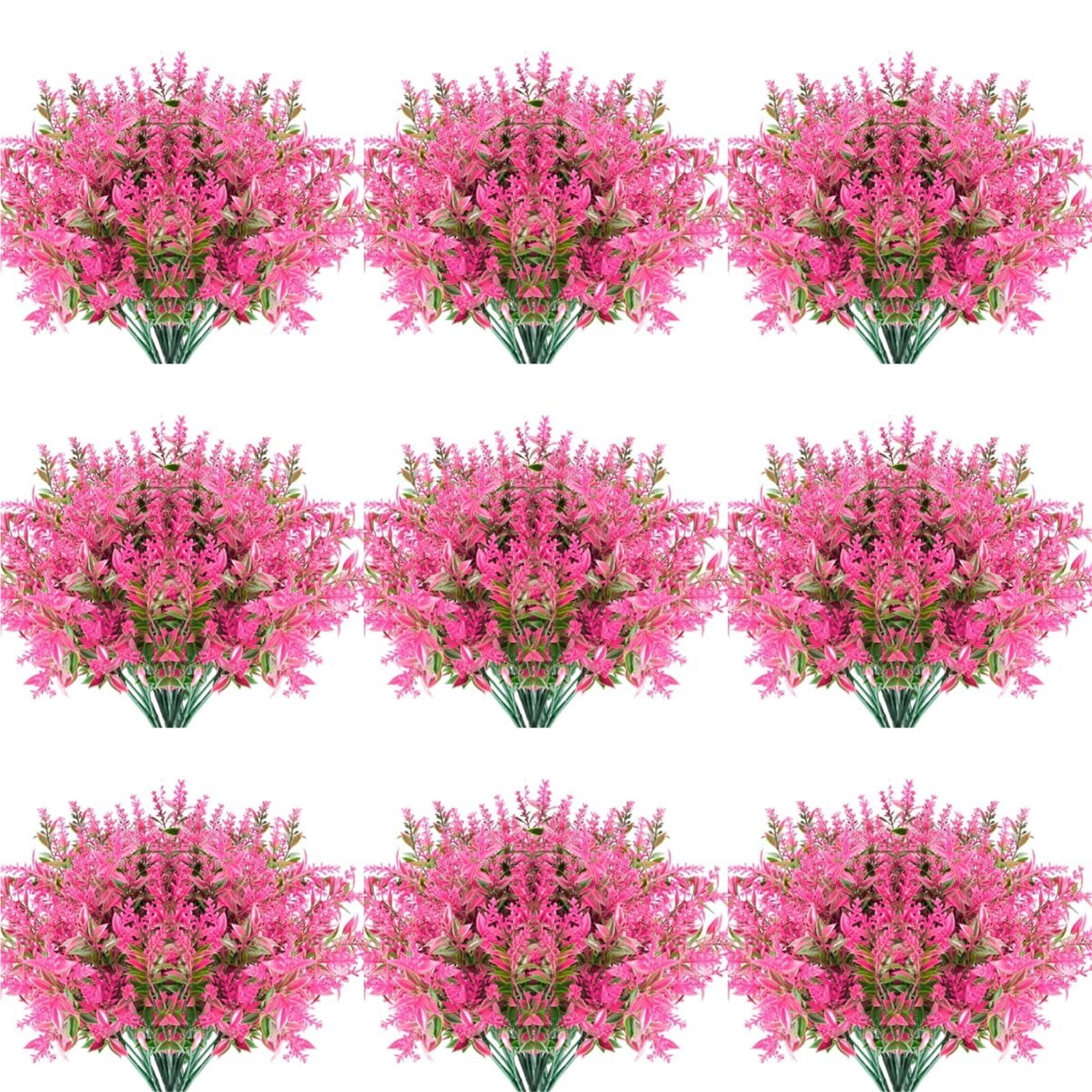 JXW 20 Bundles Artificial Lavender Flowers Outdoor UV Resistant Fake ...