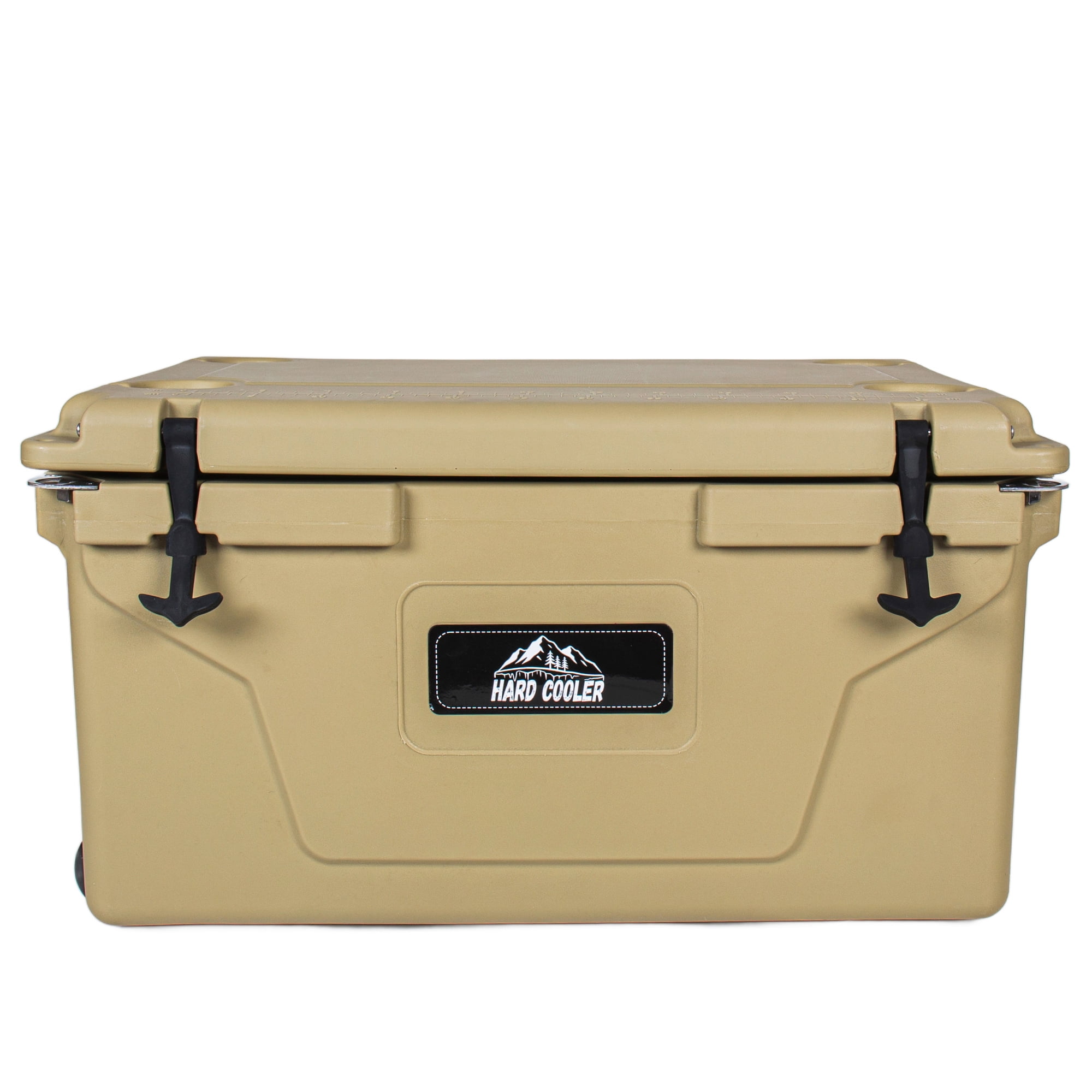 JXXRZ 110QT Rotomolded Cooler Ice Chest, 6–10 Day Ice Retention, Extra Large Heavy Duty Cooler for Camping & Fishing, Khaki