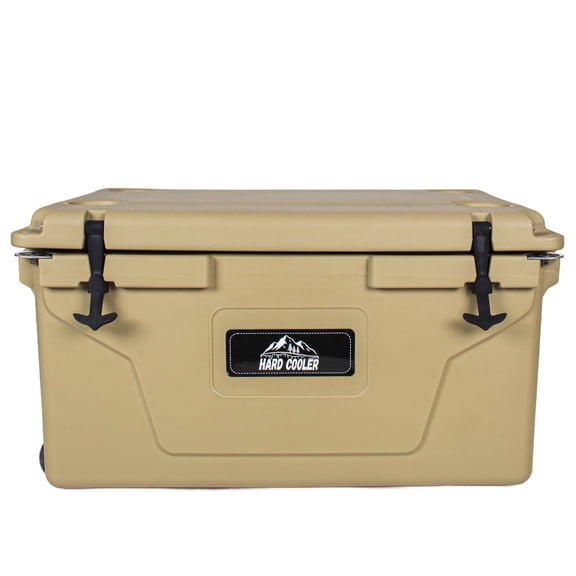 JXXRZ 110QT Rotomolded Cooler Ice Chest, 6–10 Day Ice Retention, Extra Large Heavy Duty Cooler for Camping & Fishing, Khaki