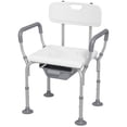 thumbnail image 1 of JXXRZ 3-in-1 Adjustable Shower Chair Commode w/Backrest, Non-Slip Base & Wide Seat for Seniors/Disabled, 1 of 10