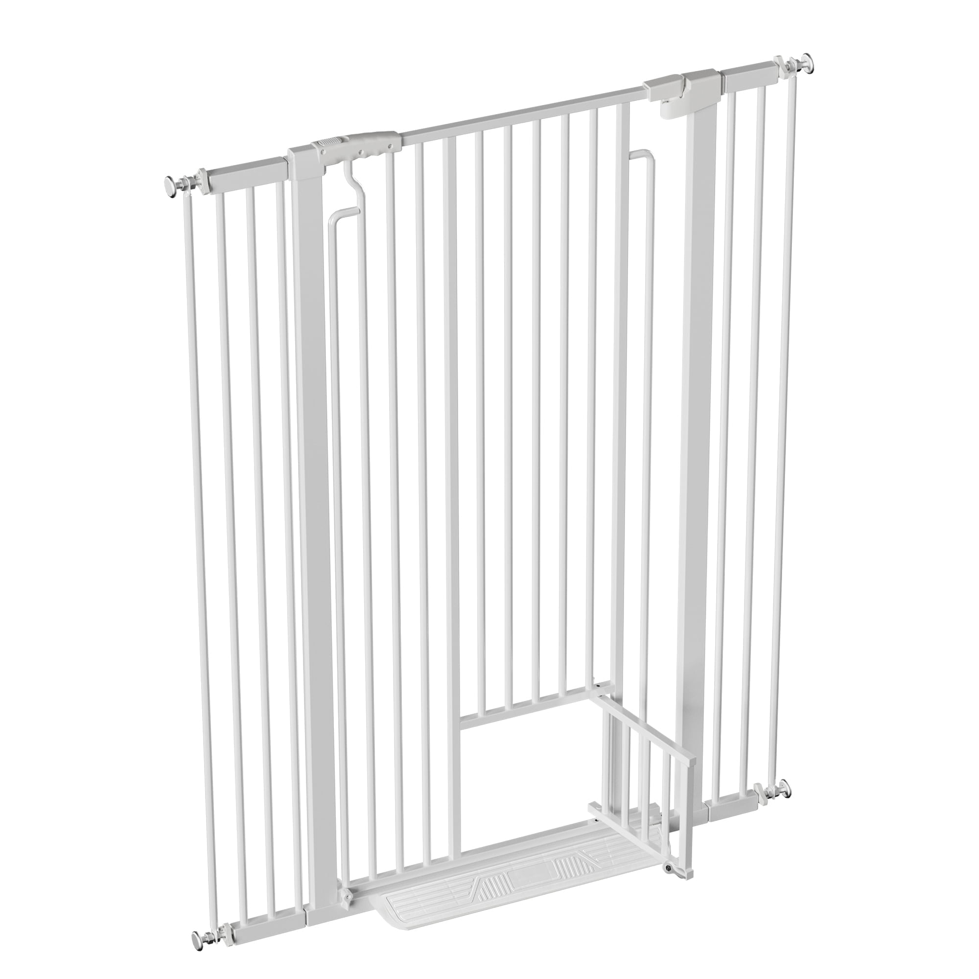 JXXRZ 53" Extra Tall Cat Gate with Cat Door, No Drill Auto Close Pet Gate for Doorways & Stairs, 29.5–40.2" Wide, Narrow Bar