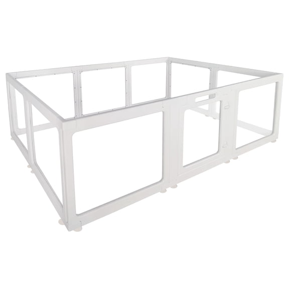 JXXRZ Clear Acrylic Dog Playpen Indoor, 10 Panel Transparent Puppy Pen, No Metal Bars, Easy Setup Pet Fence