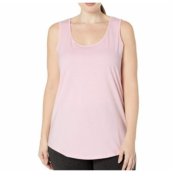 JXYMS Women's Tank Tops Plus Size Shirttail Tank Solid Sleeveless Top for Women Summer Wear Pink 20-22