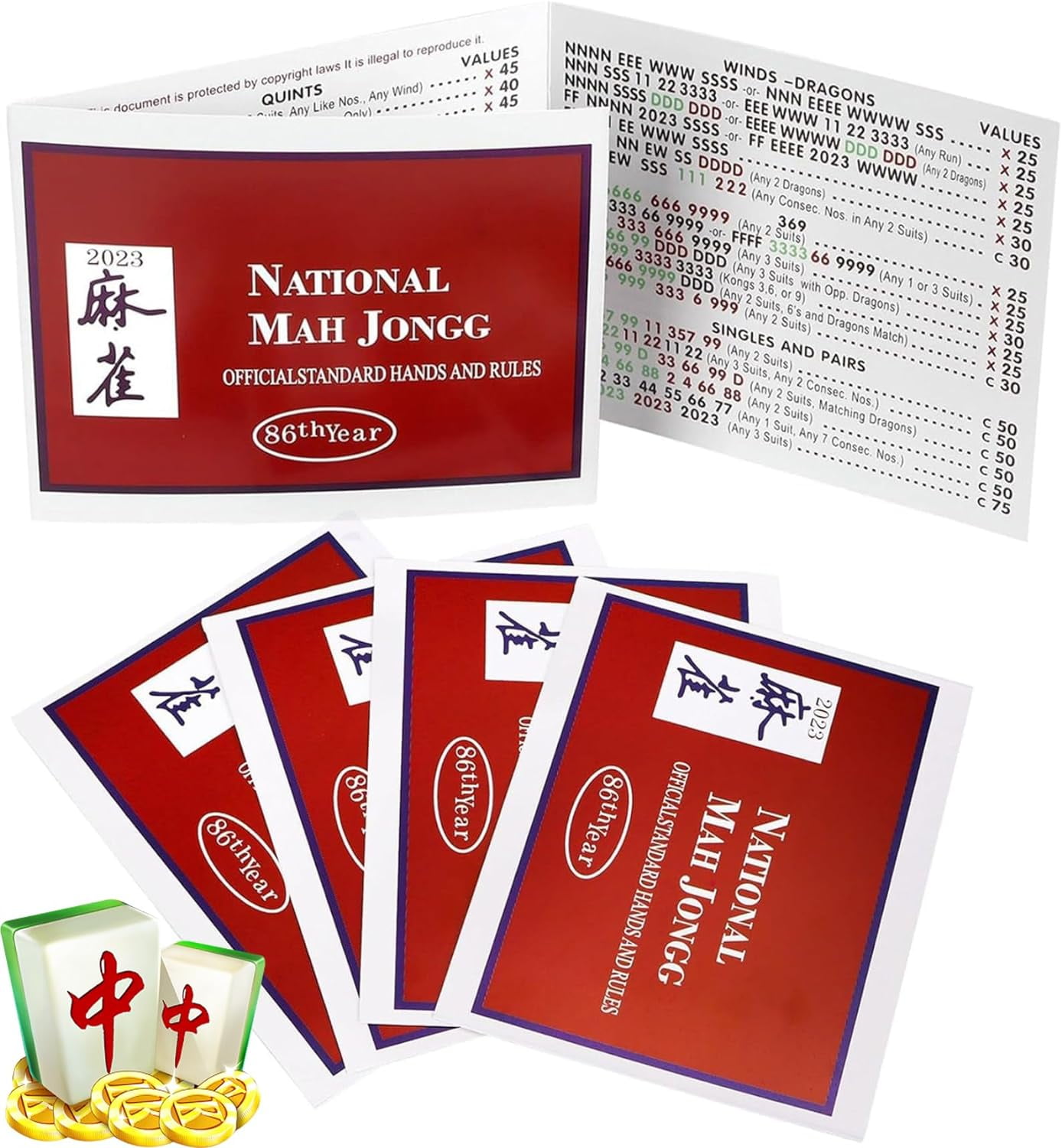 JXYUEWL National Mah Jongg League 2024 Large Size Card Mah Jongg Card