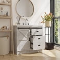 thumbnail image 1 of JY Furniture 30"W Bathroom Vanity with Granite Top, Sliding Door, White Wash, 1 of 7