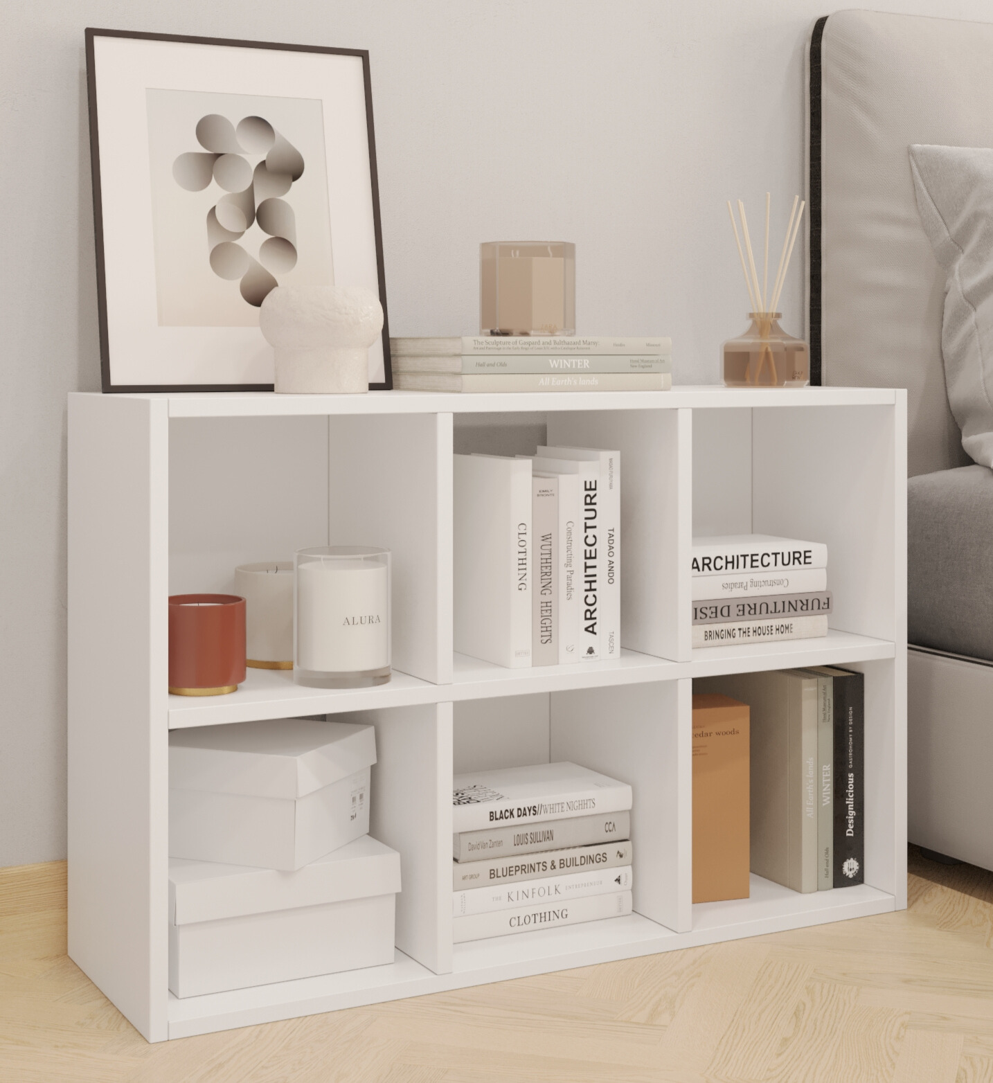 Mainstays 6Cube Storage Organizer, Black