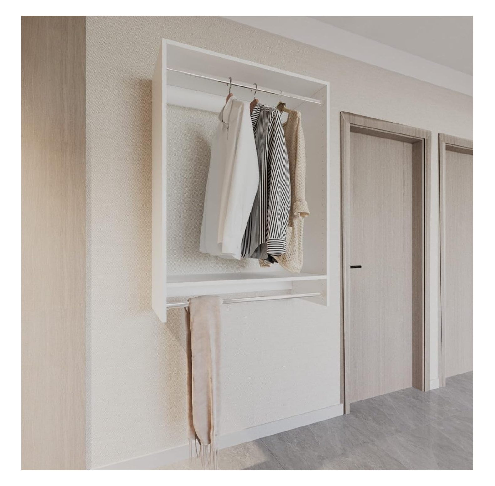 JY Furniture Modular Closet Systems, Wood Closet System with Shelves