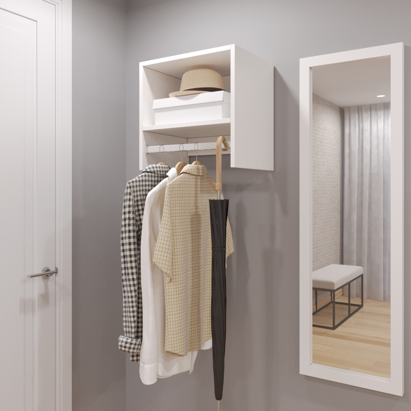 JY Furniture Wood Closet Organizer, DIY Modular Wall Mounted Closet