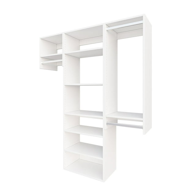 JY Furniture Wood Closet Organizer, DIY Modular Wall Mounted Closet