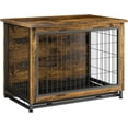 thumbnail image 1 of JY QAQA Dog Crate Furniture, Wooden Dog Crate Table, Double-Doors Dog Furniture, Indoor Kennel, Dog Cage/Brown/M, 1 of 11