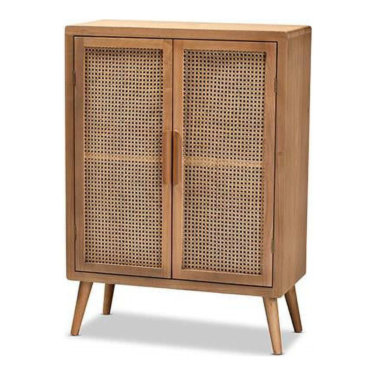 JY1904-Medium Oak-Cabinet Alina Mid-Century Modern Medium Oak