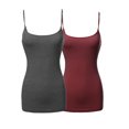 thumbnail image 1 of JYB CO 2 Pack Women's & Juniors Basic Solid Adjustable Spaghetti Strap Long Camisole Layer Tank Top Size S – 3XL, 1 of 4