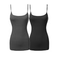 thumbnail image 1 of JYB CO 2 Pack Women's & Juniors Basic Solid Adjustable Spaghetti Strap Long Camisole Layer Tank Top Size S – 3XL, 1 of 4