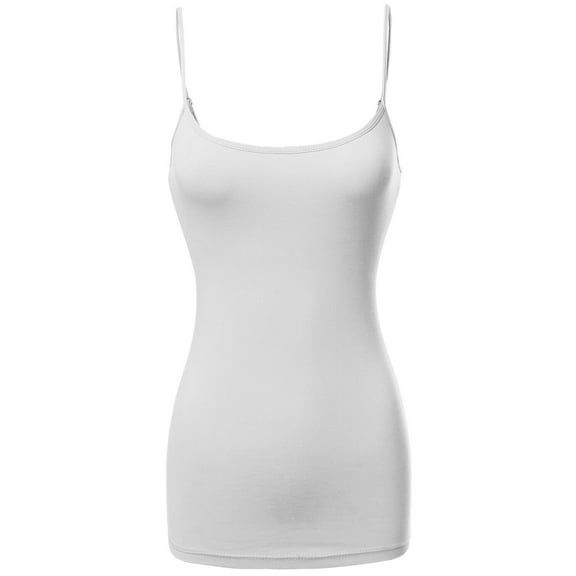 JYB CO Women's & Juniors Basic Solid Adjustable Spaghetti Strap Long Camisole Layer Tank Top Size S – 3XL