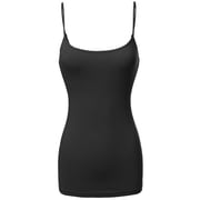 JYB CO Womens & Juniors Basic Solid Adjustable Spaghetti Strap Long Camisole Layer Tank Top Size S   3XL