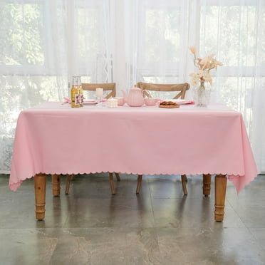 JYFLZQ Pink Tablecloth 60''x 120'' Rectangle Table Cloth for 6 Foot Tables Stain Resistant Table Cover