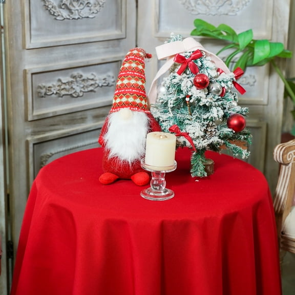 JYFLZQ Red Tablecloth 70 inch Round Table Cloth for 4 Foot TablesStain Resistant Table Cover