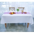 thumbnail image 1 of JYFLZQ Rectangle Polyester Tablecloth, 60" x 84", Machine Washable, White, 1 of 6