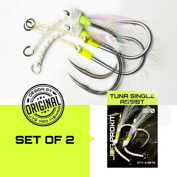 JYG Pro Fishing Prokit Tuna Single Assist Hook, 7/0