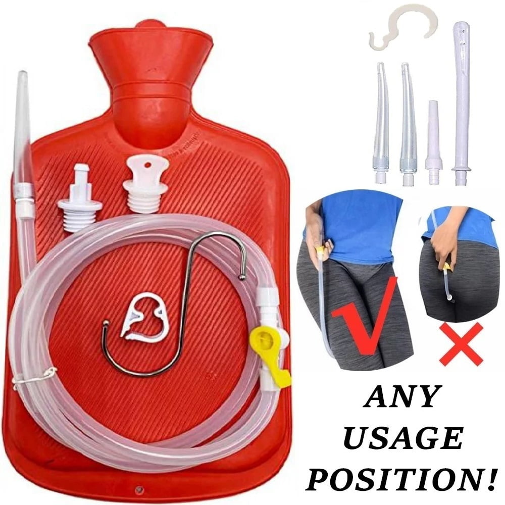 JYJYWH Enema Kit 2L Enema Bag Rubber for Colon Detox Cleanse Enemas