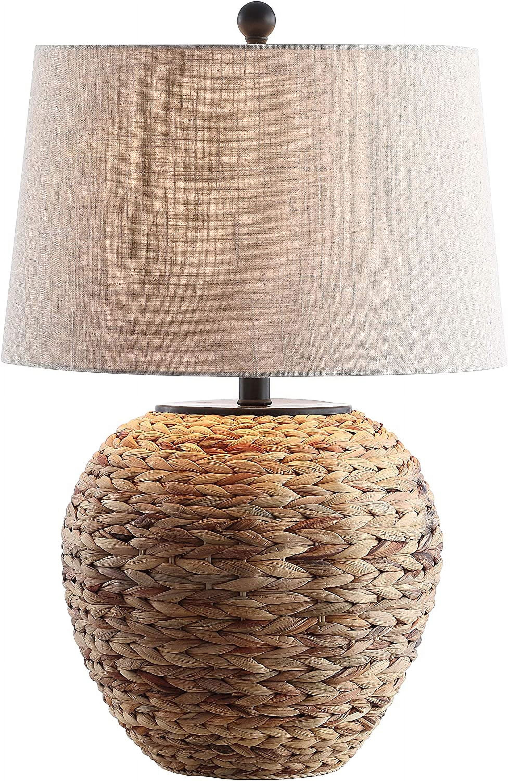 Coastal Cottage 24.5" White Painted LED Table Lamp with Linen Shade