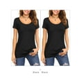 thumbnail image 1 of JYLFC Women 2-Packs Shirts Scoop Neck T Shirts Short Sleeve Tee Tops, Black 2XL, 1 of 4