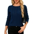 thumbnail image 1 of JYLFC Women Casual Long Sleeve Crew Neck Pullover Sweaters Navy Blue XL, 1 of 7