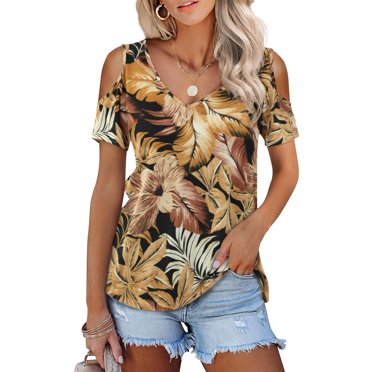 EIHUP Women's V-Neck T-Shirts - Soft Short Sleeve Casual Tops For Summer
