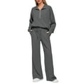 thumbnail image 1 of JYLFC Womens 2 Piece Outfits Set Jogger and Hoodie Sweatsuit Sets Oversized Half Zip Sweatshirt Sweatpants with Pockets Dark Gray XL, 1 of 8