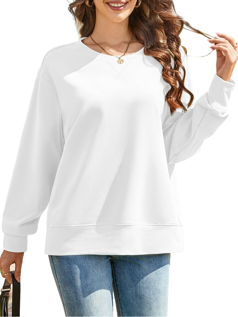 JYLFC Women Crewneck Plus size Sweatshirt Long Sleeve Shirts Loose