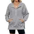 thumbnail image 1 of JYLFC Womens Oversized Half Zip Hoodies Long Sleeve Casual Sweatshirts Loose Fall Pullover Tops with Pockets Gray,L, 1 of 8