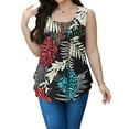 thumbnail image 1 of JYLFC Womens Summer Tank Tops Botton V Neck Floral Loose Sleeveless Shirts, M, 1 of 4