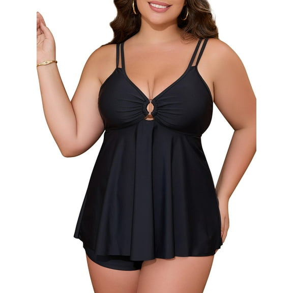 JYLFC Womens Swimsuits for Plus Size Bathing Suits Tankini Swimwear, XL