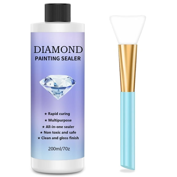 JYLMOOD Diamond Painting Sealer Glue, Permanent Hold, Shine Effect, Clear, 200ML